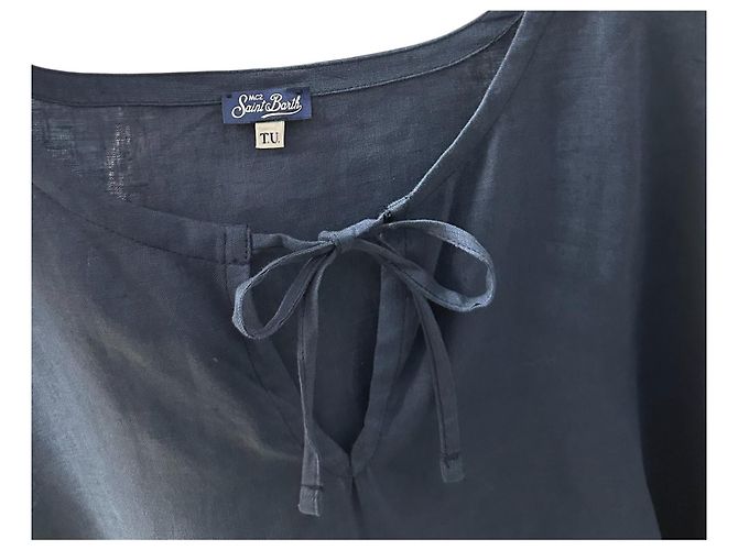 Autre Marque Top Poncho de Lino Azul MC2 Saint Barth - vista 7