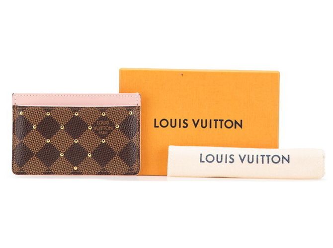 Tarjetero Louis Vuitton Damier Porte Carte Sample Studs Castaño Rosa - vista 10