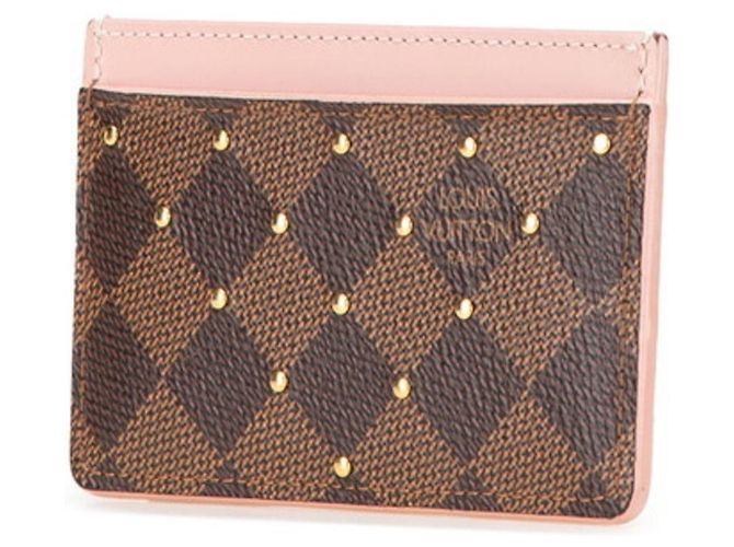 Tarjetero Louis Vuitton Damier Porte Carte Sample Studs Castaño Rosa - vista 2