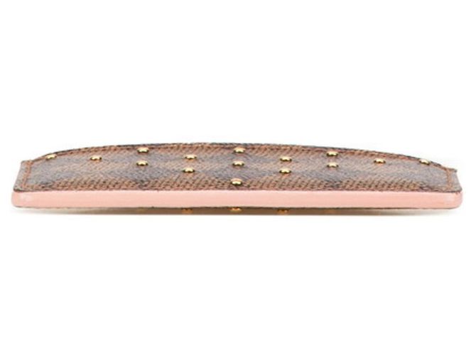 Tarjetero Louis Vuitton Damier Porte Carte Sample Studs Castaño Rosa - vista 3
