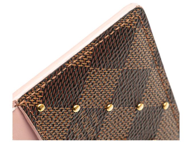 Tarjetero Louis Vuitton Damier Porte Carte Sample Studs Castaño Rosa - vista 5