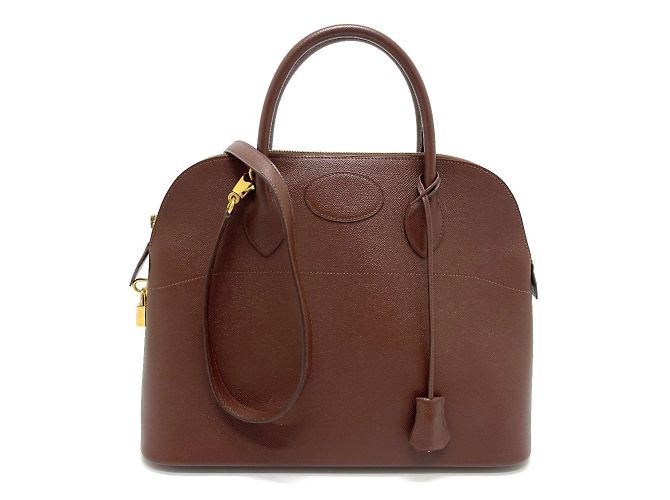 Borsa Hermès Bolide 35 in pelle marrone - vista 9