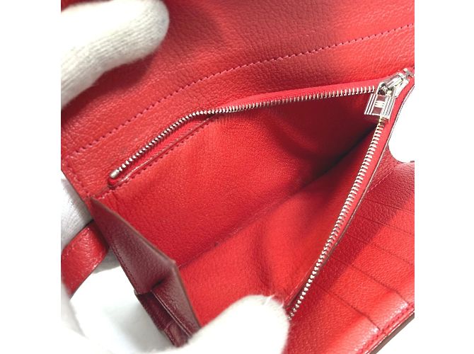 Hermès Hermes Kelly Wallet Medium Compact Trifold Red - view 10