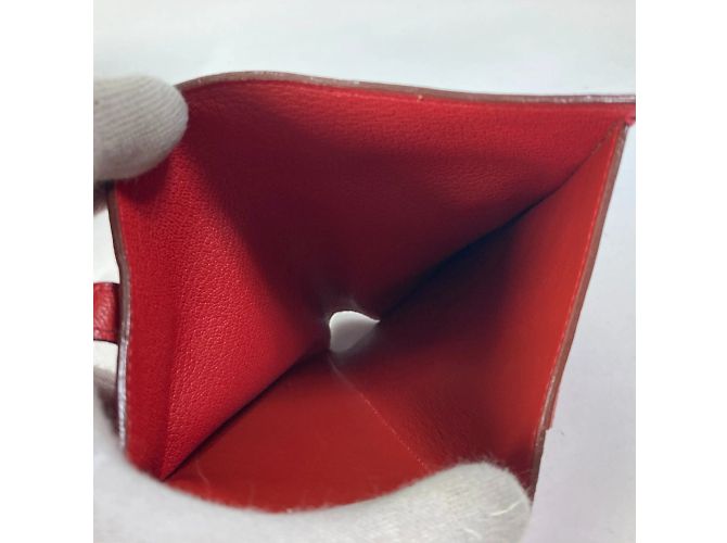 Hermès Hermes Kelly Wallet Medium Compact Trifold Red - view 12