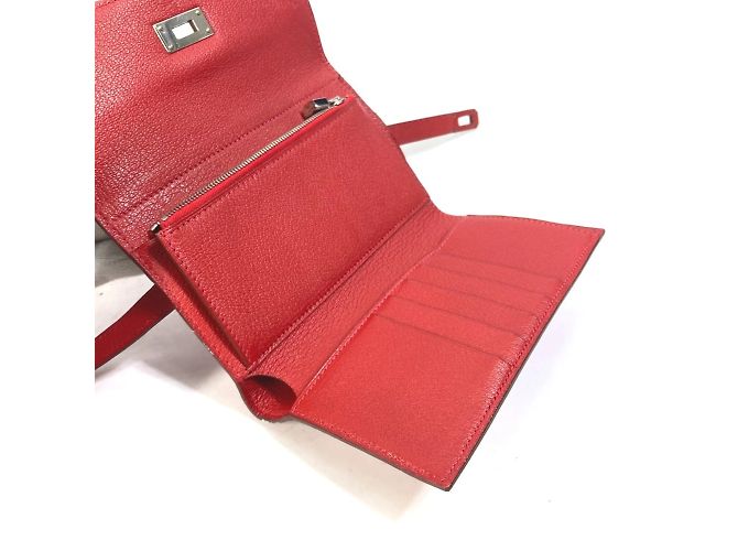 Hermès Hermes Kelly Wallet Medium Compact Trifold Red - view 7