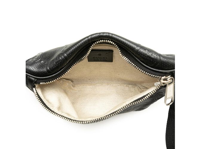 Marsupio in pelle nera con stampa GG di Gucci Nero - vista 7
