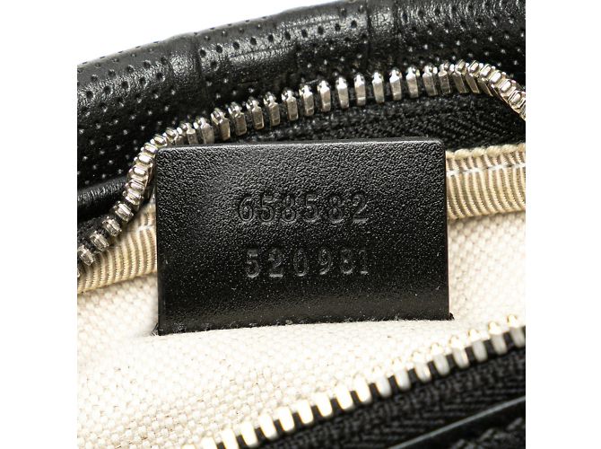 Marsupio in pelle nera con stampa GG di Gucci Nero - vista 9