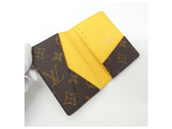 Louis Vuitton Monogram Organizer de Poche Business Card Holder Brown Yellow - view 3