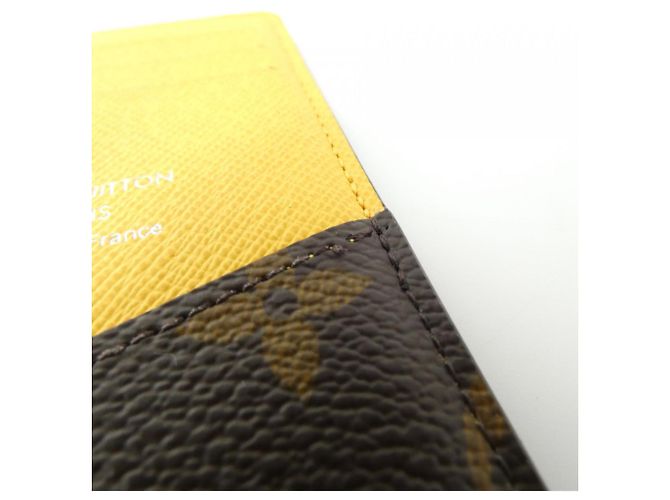 Louis Vuitton Monogram Organizer de Poche Business Card Holder Brown Yellow - view 4