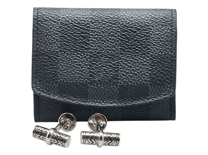 Abotoaduras Damier Graphite Louis Vuitton Prata - vista 7