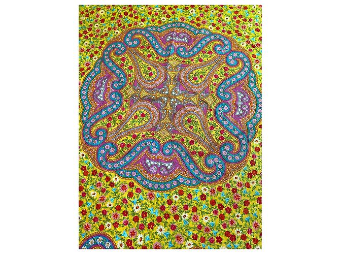 Ken Scott Schal aus Baumwolle und Lurex mit buntem Blumenmuster und Zickzackmuster Mehrfarben - Ansicht 3
