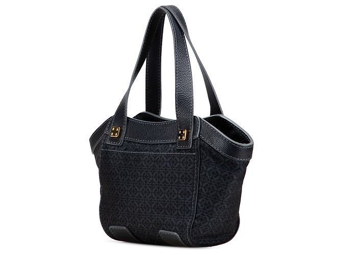 Borsa tote in tela Anagram nera LOEWE Nero - vista 2