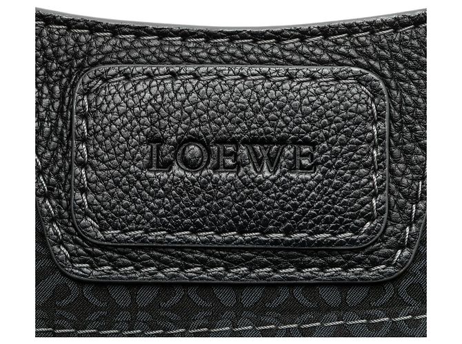 Borsa tote in tela Anagram nera LOEWE Nero - vista 5
