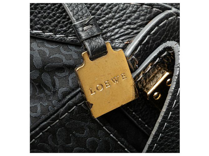 Borsa tote in tela Anagram nera LOEWE Nero - vista 9