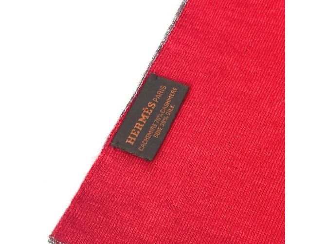 Hermès Hermes H Logo Allertoire Two-Tone Scarf Brown Red - view 3