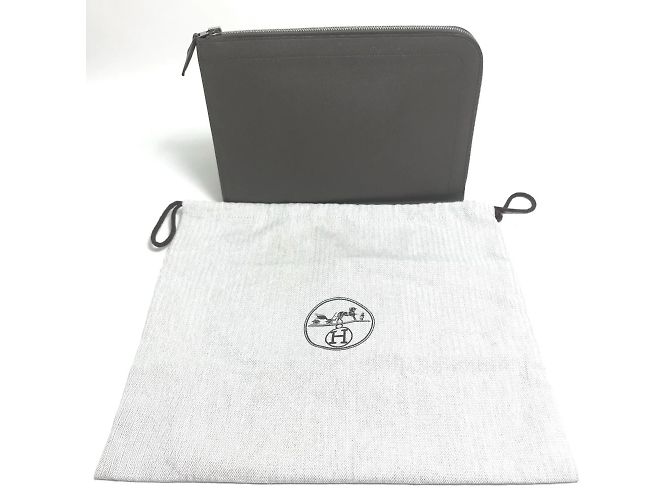 Bolso Clutch Kara de Hermès Castaño Gris pardo - vista 16