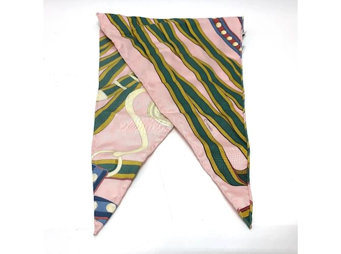 Foulard Pointe Hermès in seta rosa - vista 2