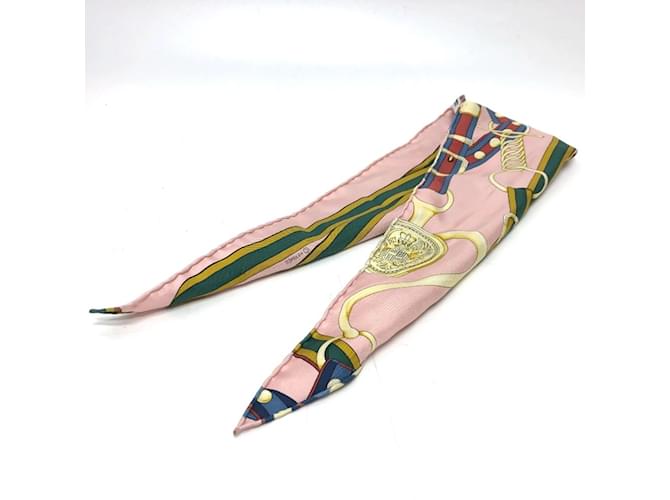 Foulard Pointe Hermès in seta rosa - vista 3