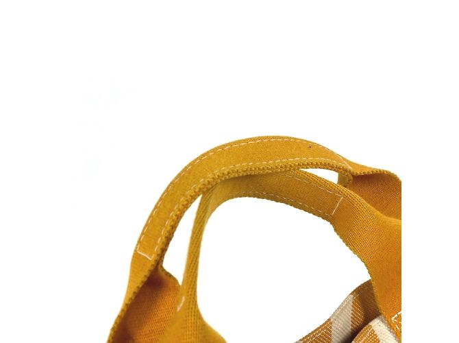 Hermès Gestreifte Tote Bag Hermes Cannes PM Weiß Orange - Ansicht 4