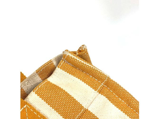 Hermès Gestreifte Tote Bag Hermes Cannes PM Weiß Orange - Ansicht 5
