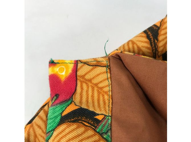 Hermès HERMES Große Vintage Schultertasche aus Canvas mit Vogelmotiv Grün Orange - Ansicht 10