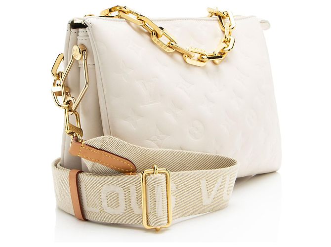 Borsa a Spalla Coussin PM in Pelle di Agnello Embossata Monogram Louis Vuitton Bianco - vista 2
