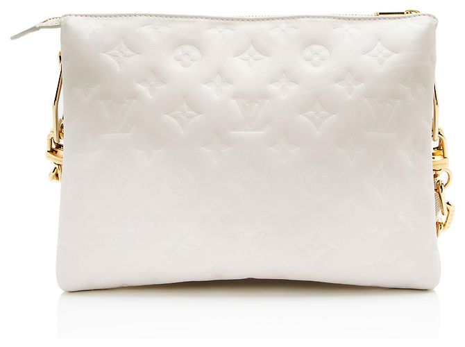 Borsa a Spalla Coussin PM in Pelle di Agnello Embossata Monogram Louis Vuitton Bianco - vista 3