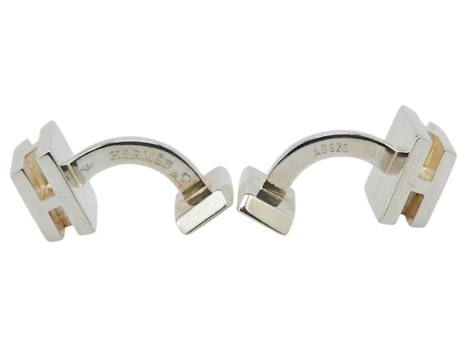 Gemelli quadrati in argento 925 Hermès - vista 4