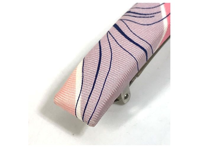 Horquilla de seda rosa Hermès - vista 7