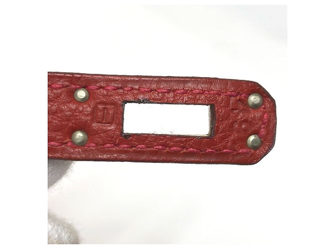 Borsa Tote Hermès Birkin 25 in pelle Togo Rosso - vista 12
