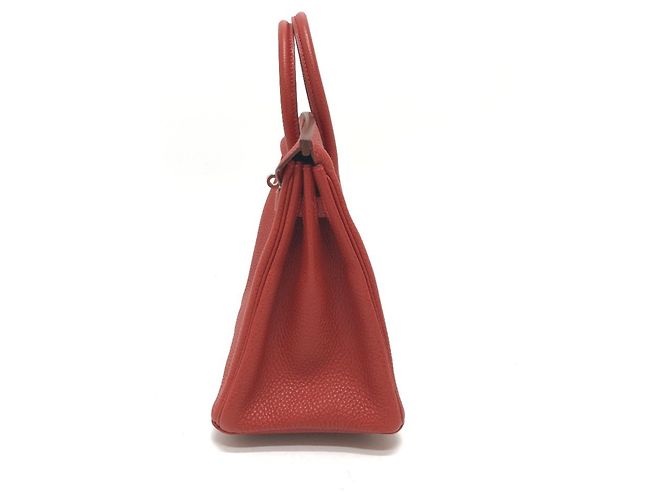 Borsa Tote Hermès Birkin 25 in pelle Togo Rosso - vista 3