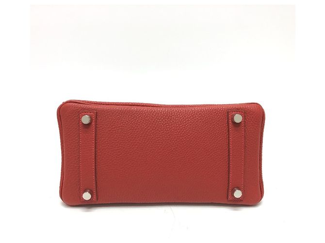 Borsa Tote Hermès Birkin 25 in pelle Togo Rosso - vista 4
