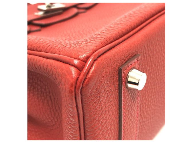 Borsa Tote Hermès Birkin 25 in pelle Togo Rosso - vista 5