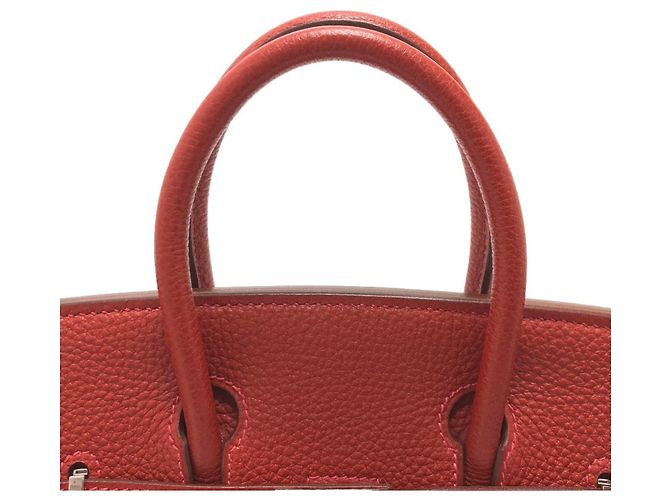 Borsa Tote Hermès Birkin 25 in pelle Togo Rosso - vista 6