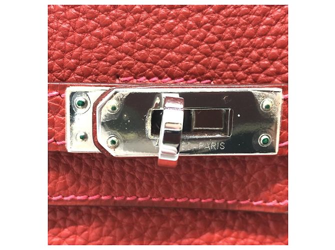 Borsa Tote Hermès Birkin 25 in pelle Togo Rosso - vista 7