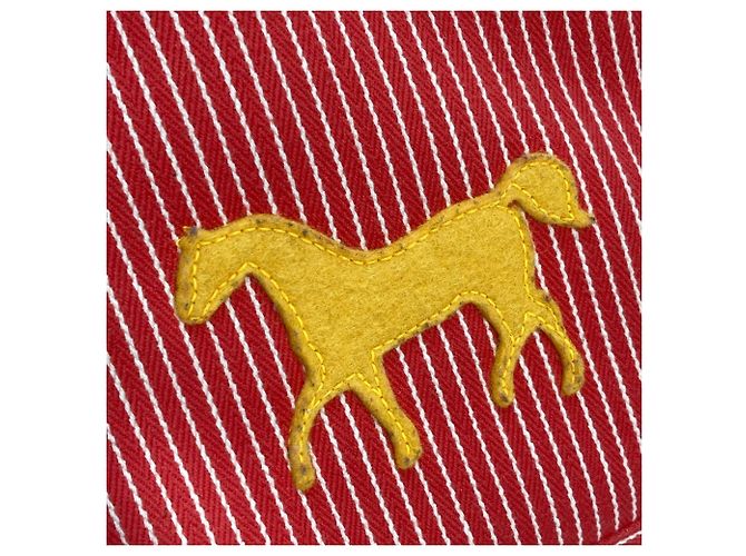 Borsa per pannolini a righe Caval Horse Cheval di Hermès Rosso - vista 11