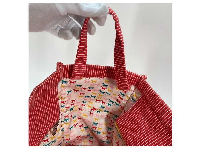 Borsa per pannolini a righe Caval Horse Cheval di Hermès Rosso - vista 14