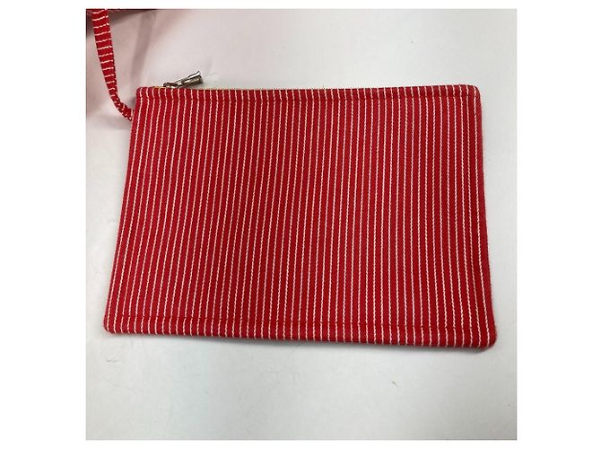 Borsa per pannolini a righe Caval Horse Cheval di Hermès Rosso - vista 15
