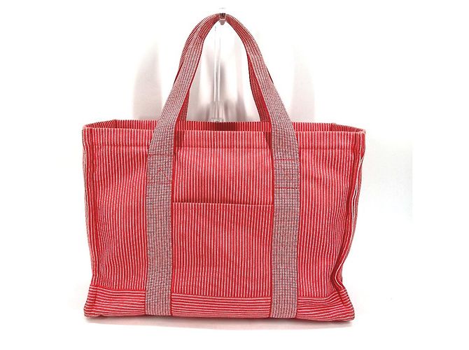 Borsa per pannolini a righe Caval Horse Cheval di Hermès Rosso - vista 2