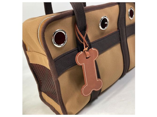 Borsa per cane Hermès H800639EK01 Marrone Rosso - vista 5