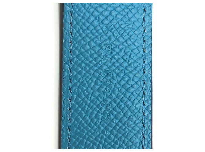 Correa de Hombro Hexagonal Traces de Cuir de Hermès Azul - vista 7