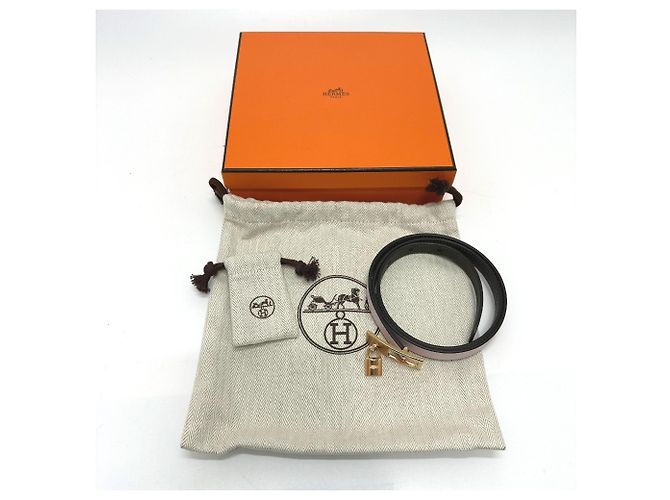 Reversible Lucky 15 PM Gürtel von Hermès Pink Khaki - Ansicht 10