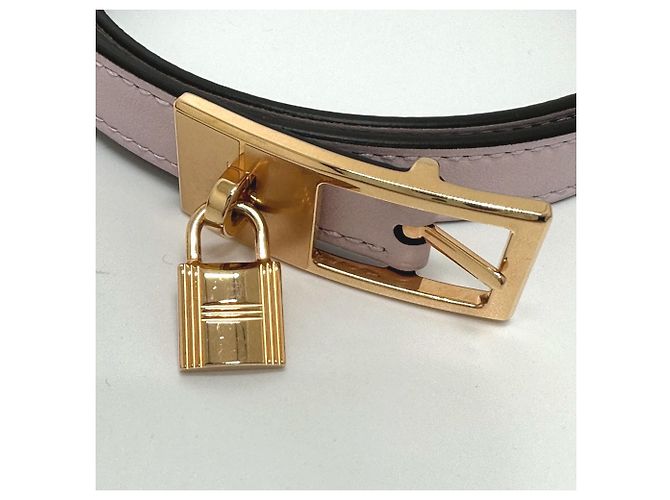 Reversible Lucky 15 PM Gürtel von Hermès Pink Khaki - Ansicht 3