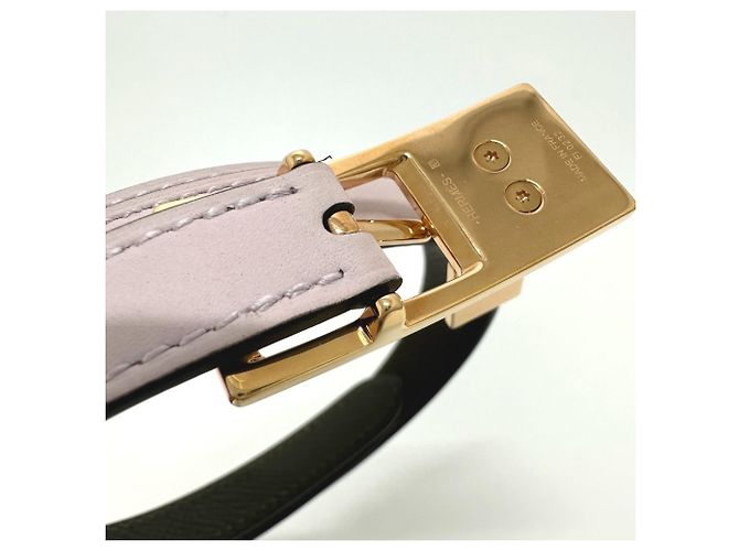Reversible Lucky 15 PM Gürtel von Hermès Pink Khaki - Ansicht 4