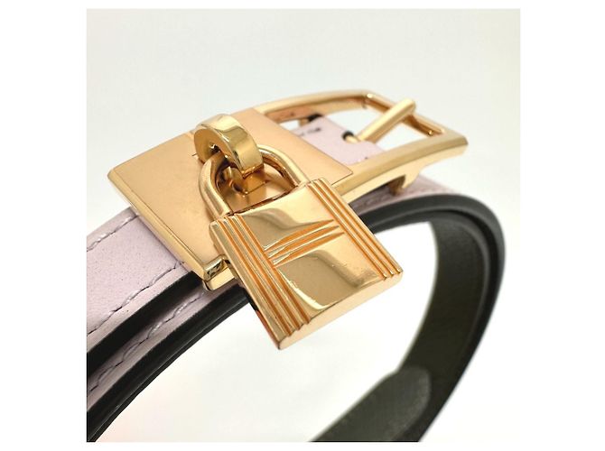 Reversible Lucky 15 PM Gürtel von Hermès Pink Khaki - Ansicht 5