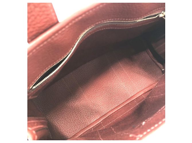 Borsa Tote Petite Santu di Hermès Bordò - vista 11
