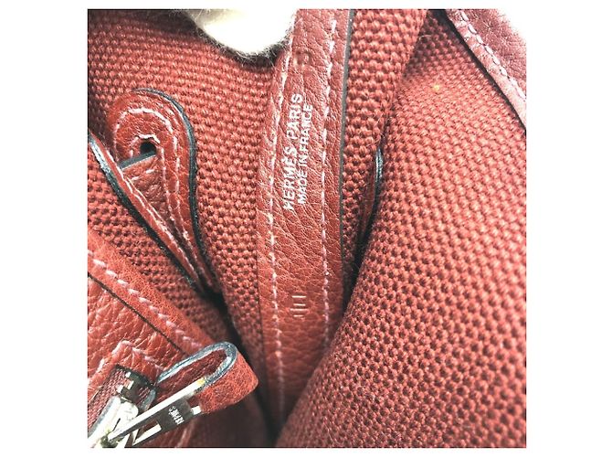 Borsa Tote Petite Santu di Hermès Bordò - vista 12