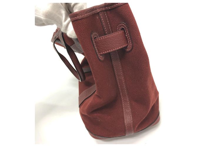 Borsa Tote Petite Santu di Hermès Bordò - vista 8