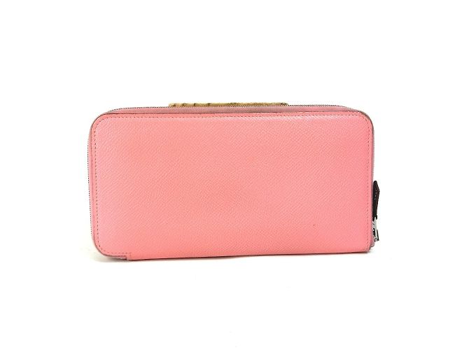 Cartera con cremallera redonda Azap Long Silk'in de Hermès Rosa - vista 2