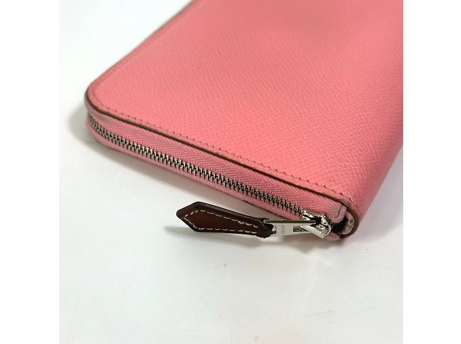 Cartera con cremallera redonda Azap Long Silk'in de Hermès Rosa - vista 3